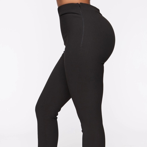 Black Slit Pants - Picture 3 of 4